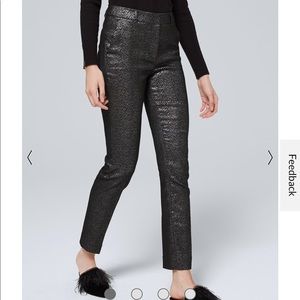 WHBM black jacquard shimmer pant NWT